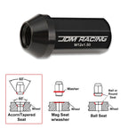 20Pc M12X1.5 Black JDM Closed End Aluminum Wheel Lug Nuts + Extension 25mmx50mm