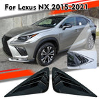 Gloss Black Rear Side Window Louver Shutter Cover Trim for Lexus NX(2015–2021)