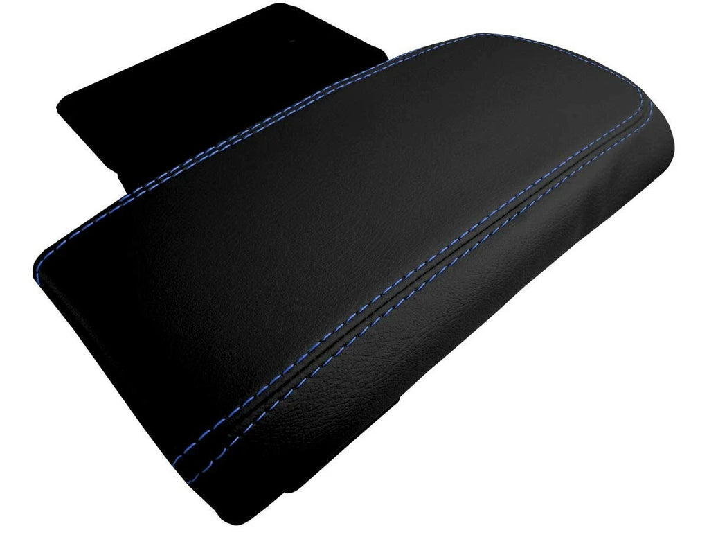 Leather Console Lid Armrest Cover for Mitsubishi Eclipse (2006–2012) Blue Stitch