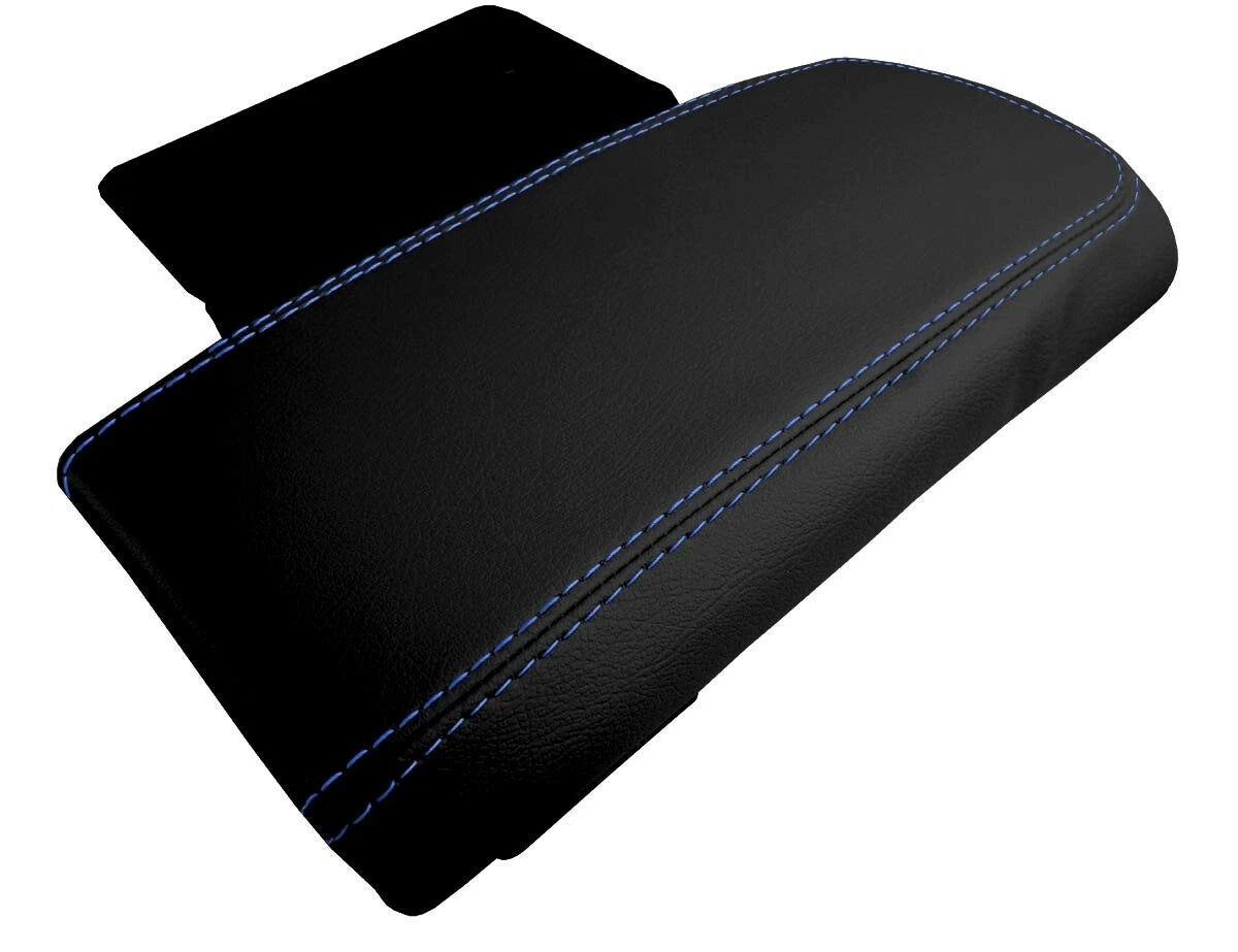 Leather Console Lid Armrest Cover for Mitsubishi Eclipse (2006–2012) Blue Stitch