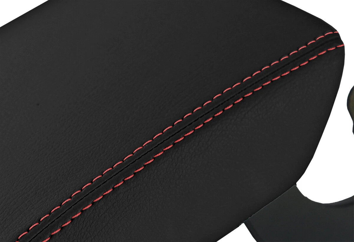 Leather Console Lid Armrest Cover for Audi A5 S5 (2008–2017) Red Stitch