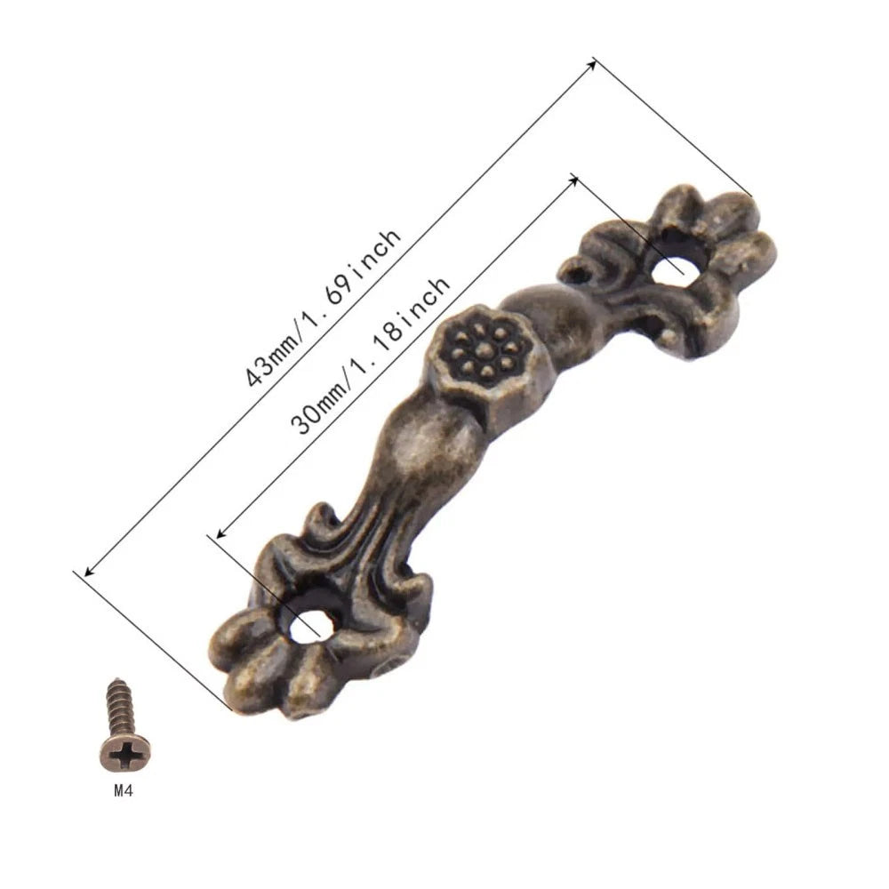 10Pc Antique Drawer Knob Pull Handle for Jewelry Box Cabinet (43x11mm)