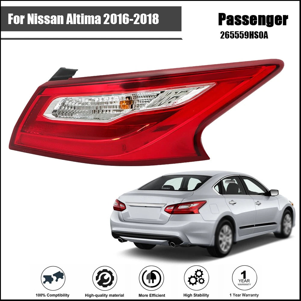 Tail Light Assembly for Nissan Altima (2016–2018) Red Right Passenger Side