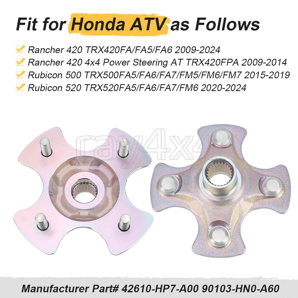 2X Rear Wheel Hubs for Honda Rancher 420 4x4 AT TRX420FPA (2009–2014)