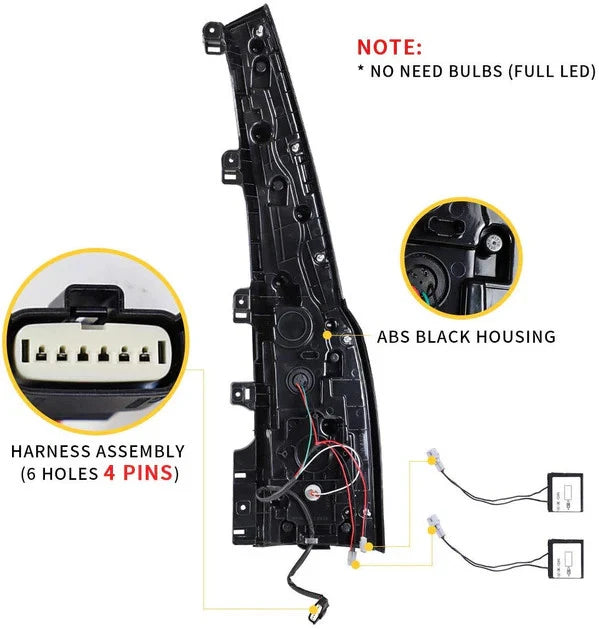 Pair LED Tail Lights Assembly for Chevy Suburban (2015–2020)