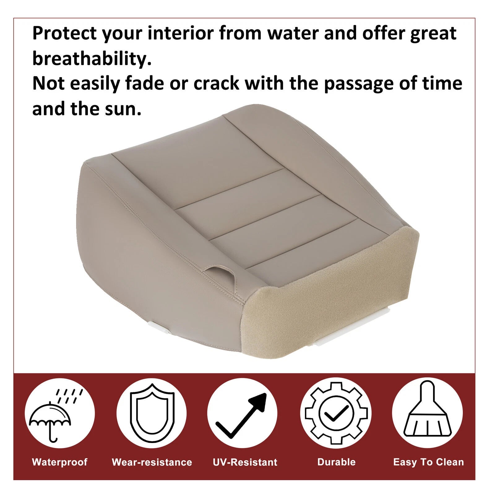 Seat Cover for Ford Excursion Limited (2002–2005) Tan Passenger Side Bottom