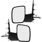 Power Mirror Set of 2 for Ford E-350 Super Duty (2009–2013) Black Manual Folding
