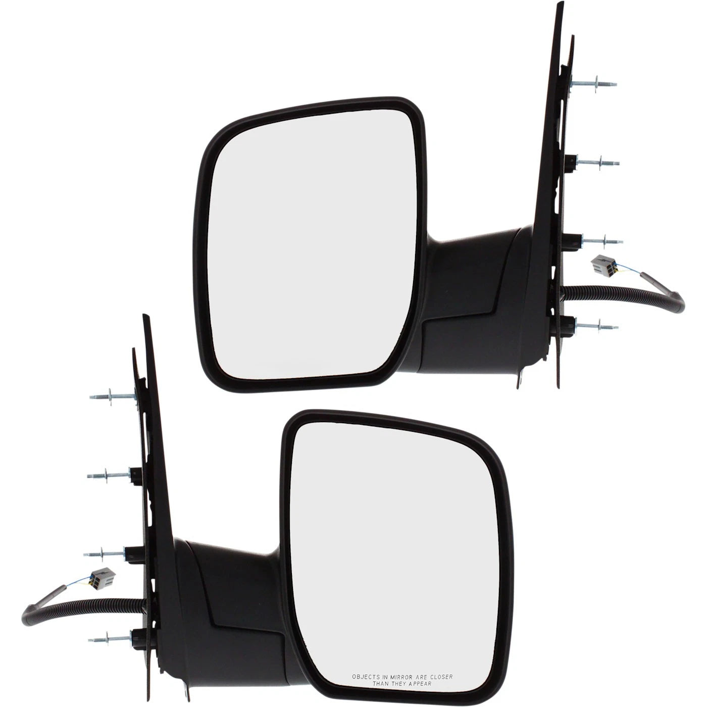 Power Mirror Set of 2 for Ford E-350 Super Duty (2009–2013) Black Manual Folding
