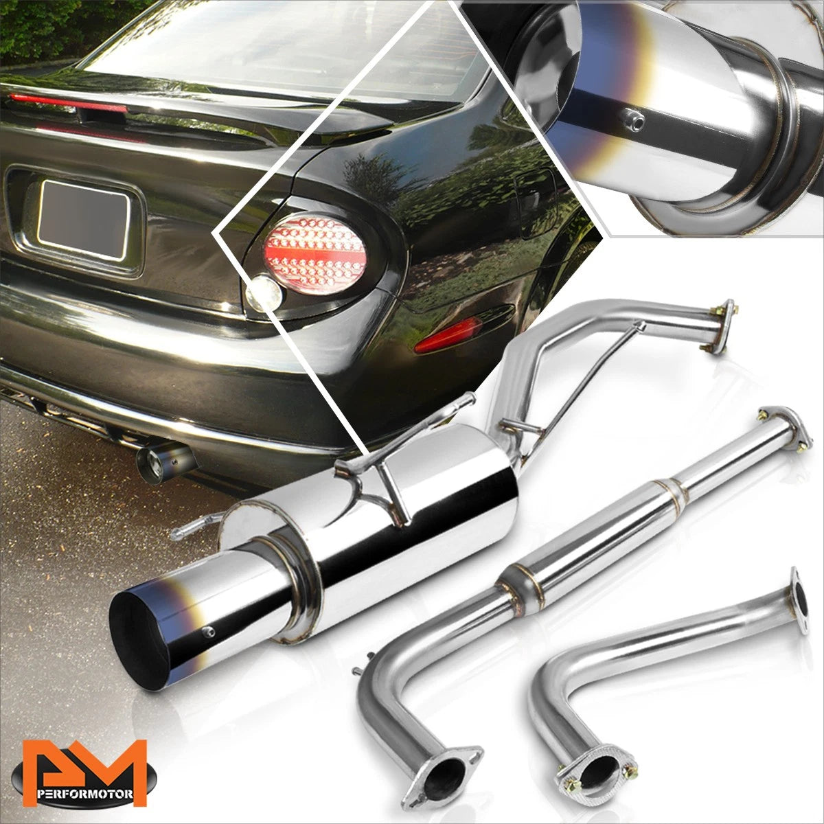 4" Burnt Muffler Tip Catback Exhaust System for Nissan Maxima A33 (2000–2003)