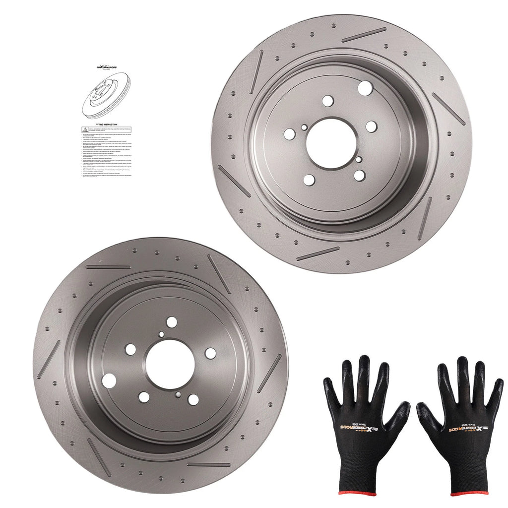 Set of 2 Rear Brake Rotors for Subaru Forester (2009–2013), Legacy (2010–2014)