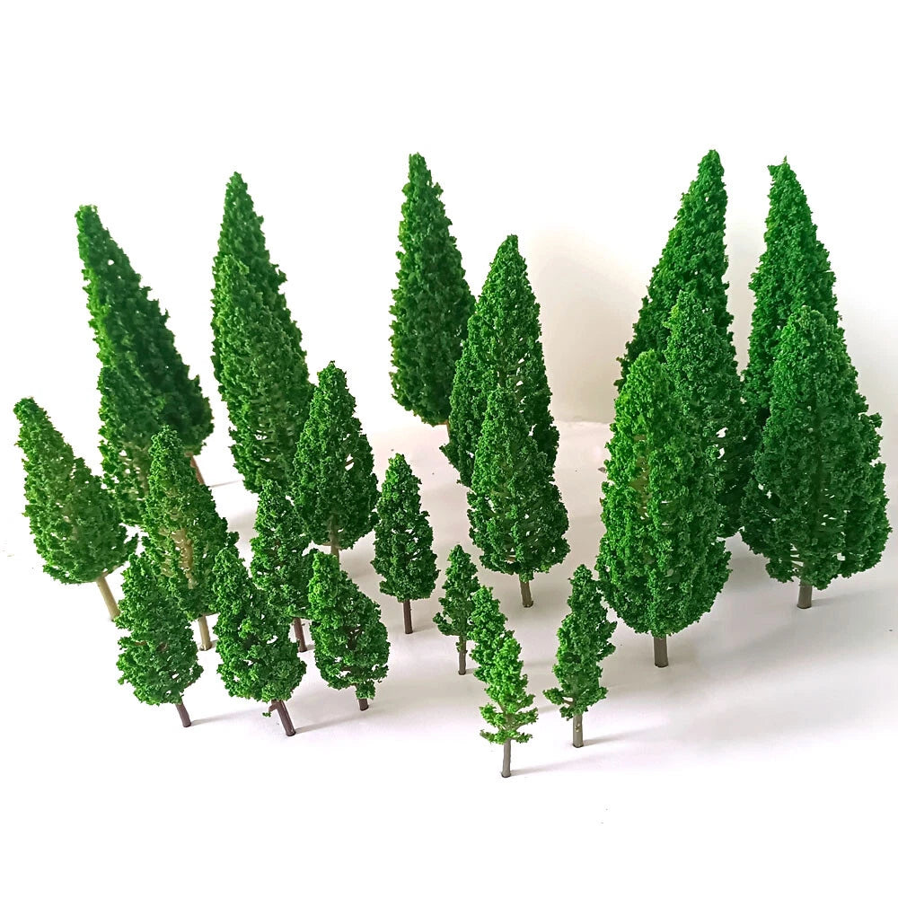 25X Mix Size Model Trees for Train Railway Landscape Scenery Decor
