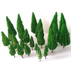 25X Mix Size Model Trees for Train Railway Landscape Scenery Decor