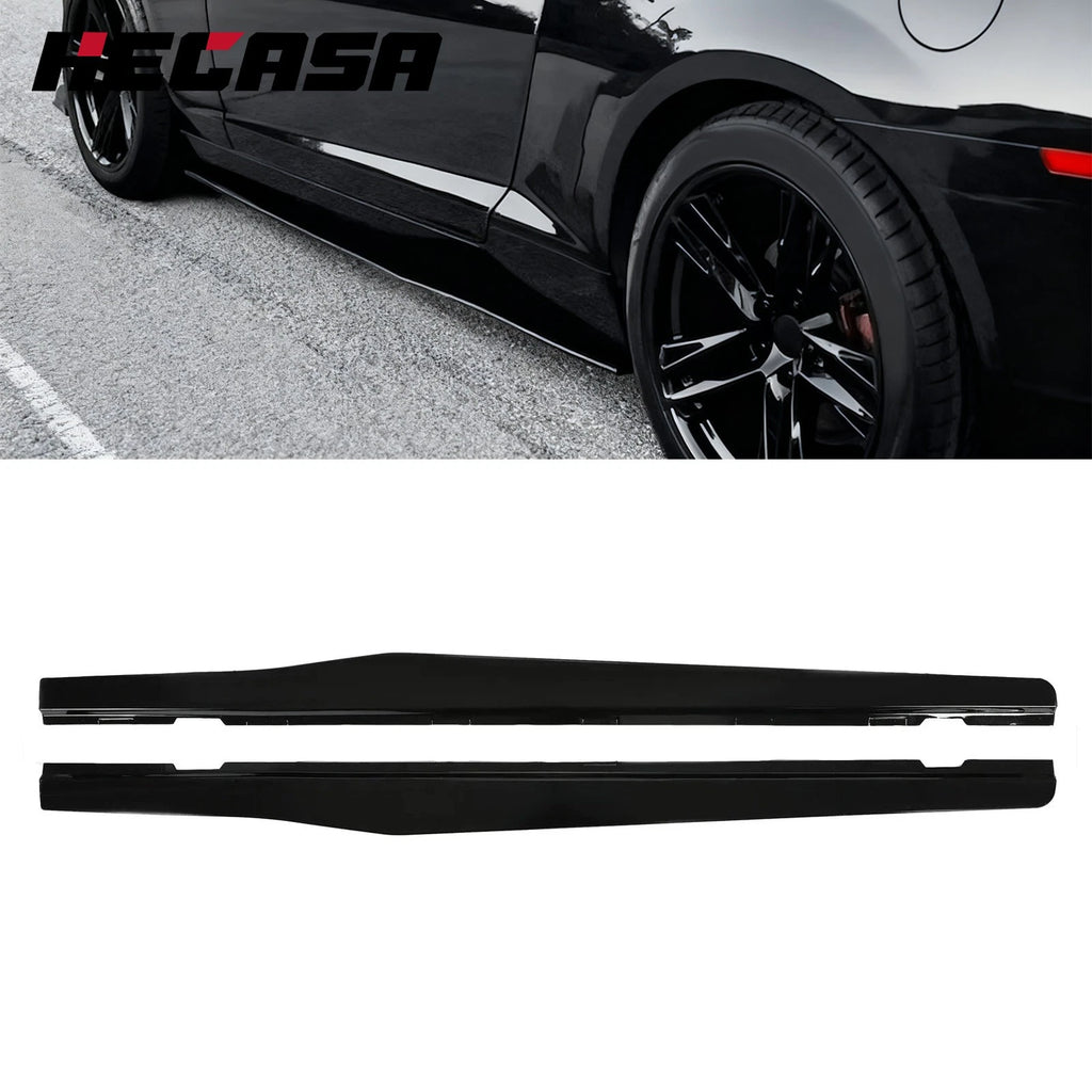 Side Skirts Extension for Chevy Camaro SS LS LT (2010–2015) Gloss Black
