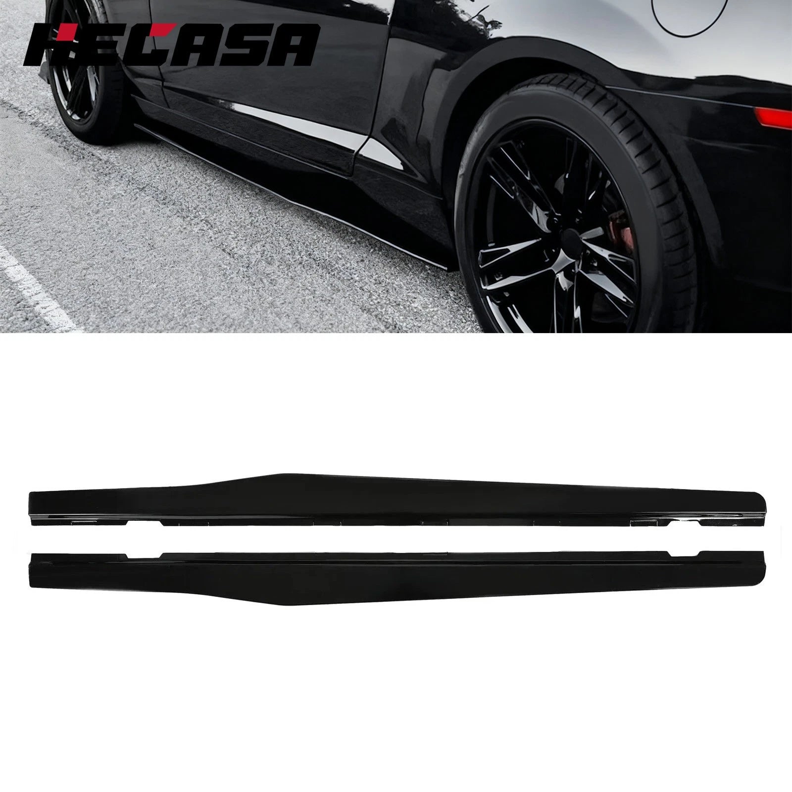Side Skirts Extension for Chevy Camaro SS LS LT (2010–2015) Gloss Black