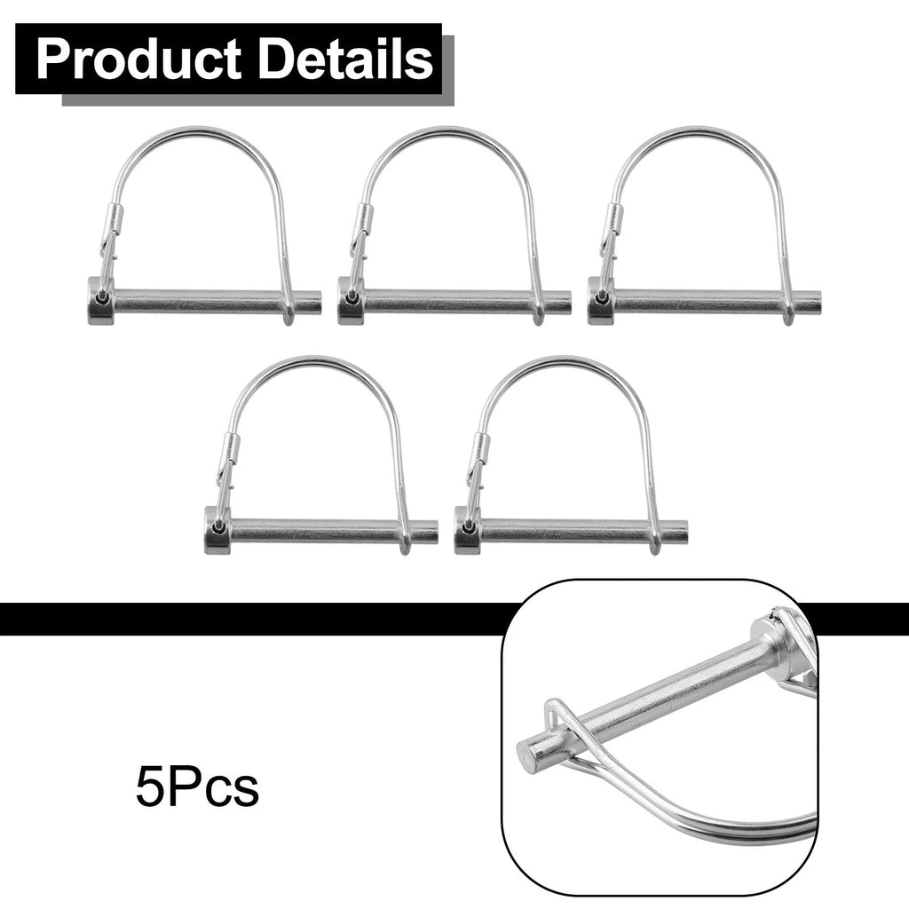 Pack of 5 Galvanized Tubular Folding Pins for Spring Locking Mechanism