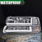 Amber LED DRL Headlights for Chevy Silverado, Tahoe (1999–2006)