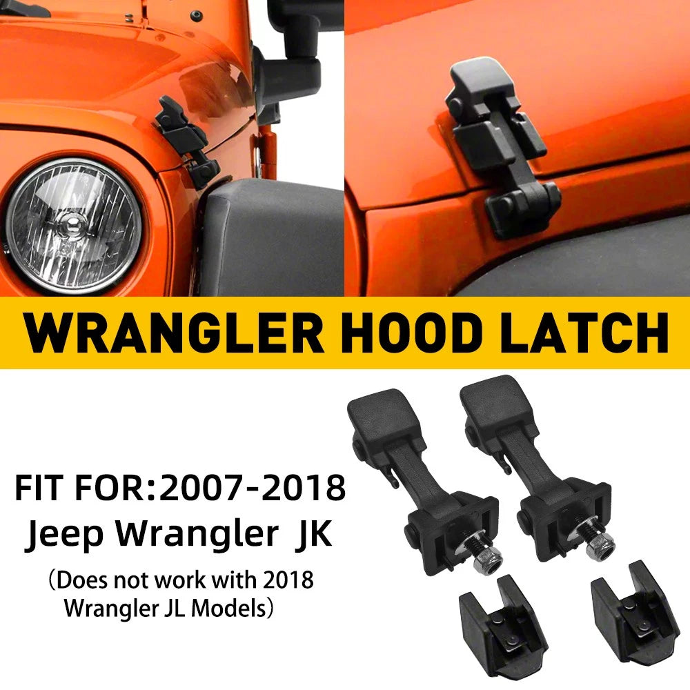 2 Locking Hood Catches for Jeep Wrangler JK (2007–2018)