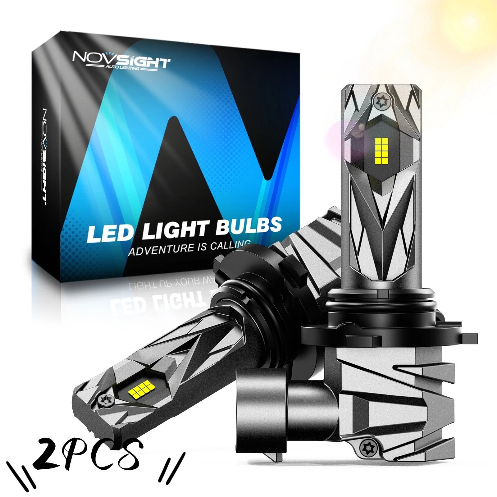 2X NOVSIGHT 9005 LED Headlight Bulbs 6500K 16000LM 60W for