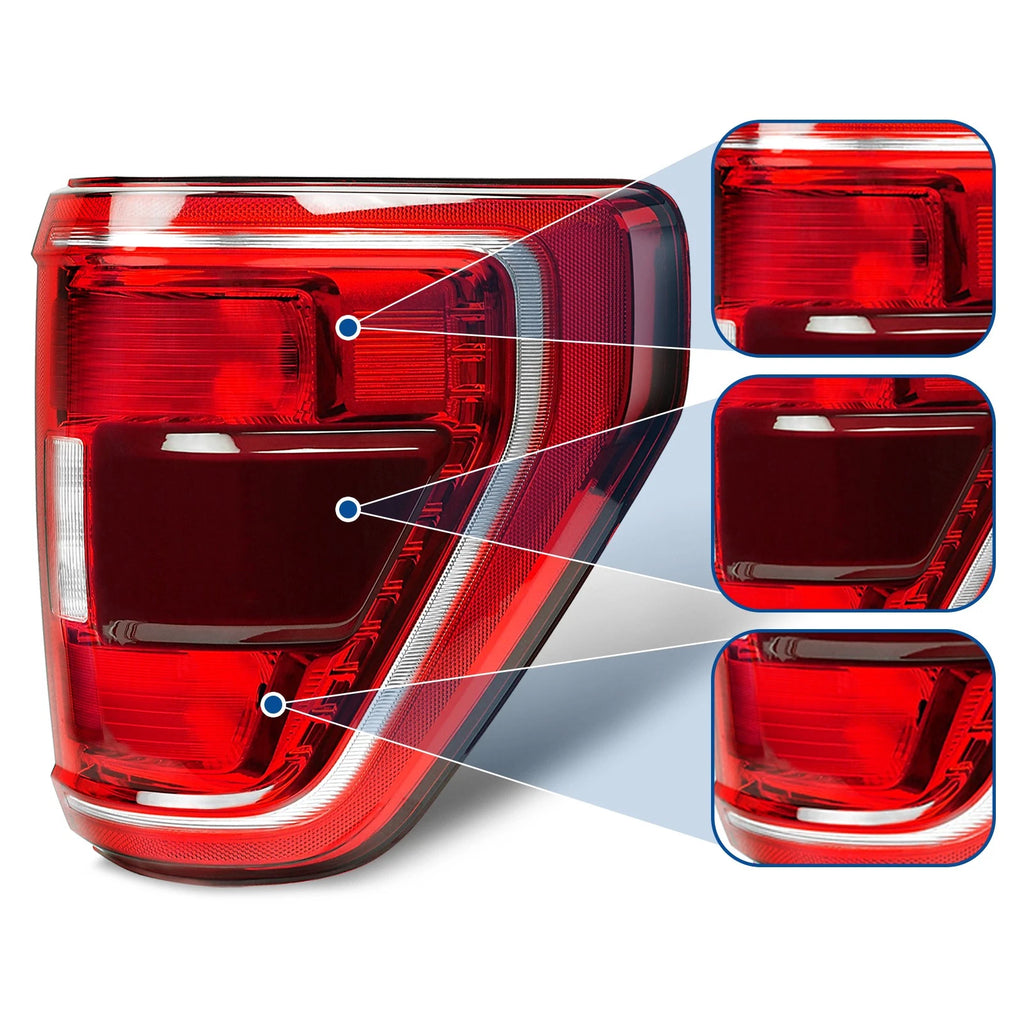 Set of 2 Halogen Tail Lights for Ford F-150 XL/XLT/STX/TREMOR (2021–2023)