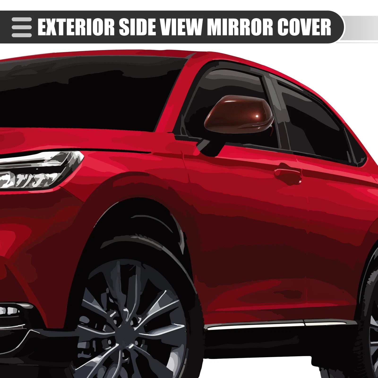 Left Side View Mirror Cover Trim for Honda CR-V (2012–2016) ABS Brown