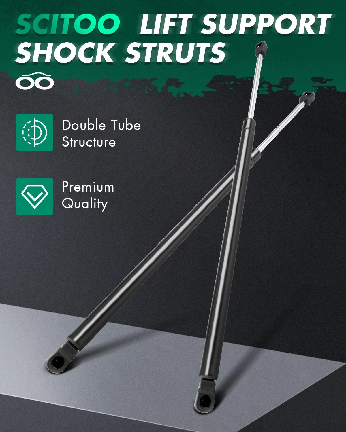 2X Rear Liftgate Hatch Lift Supports for Dodge Nitro (2007–2011)