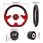 13" Red Marine Boat Steering Wheel with 3/4" Axle Hub Adapter