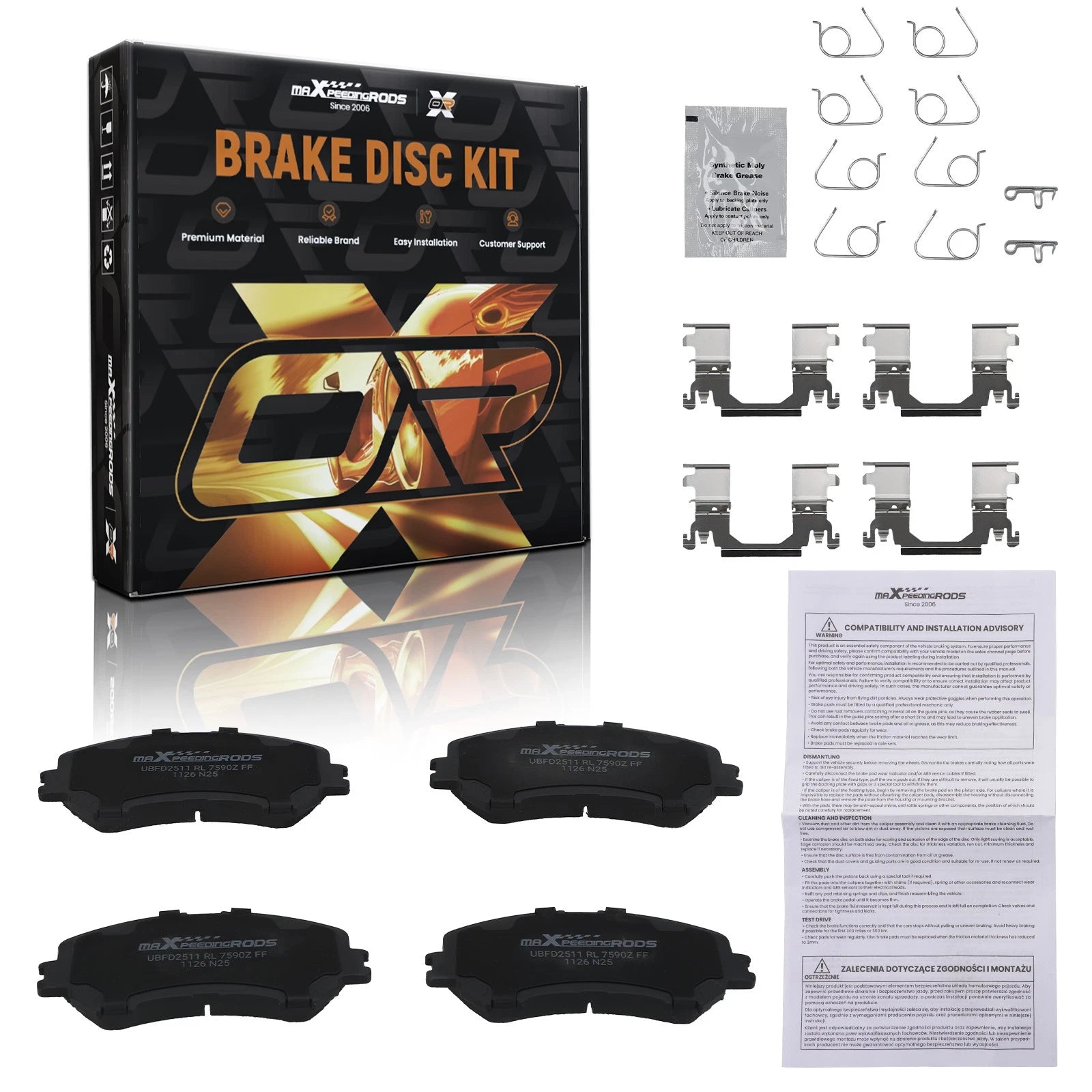 Front Brake Pads Set for Nissan Qashqai Rogue (2014-2019)