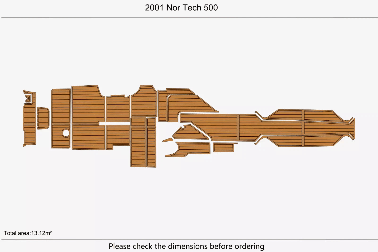 EVA Pads for Nor Tech 500 Cockpit Boat (2001) - Foam Teak Deck Flooring Mat