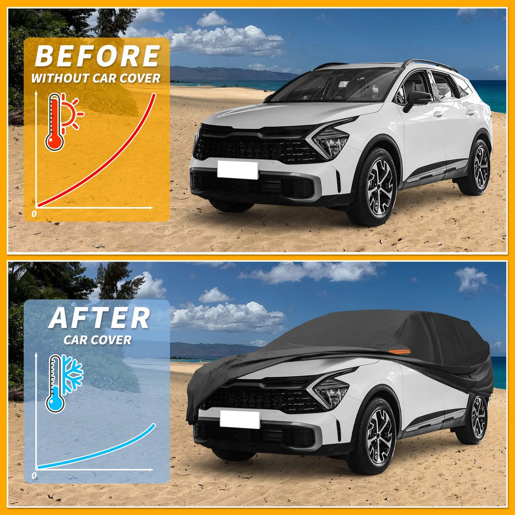 Waterproof Car Cover for Kia Sportage (190T-PU, Black)
