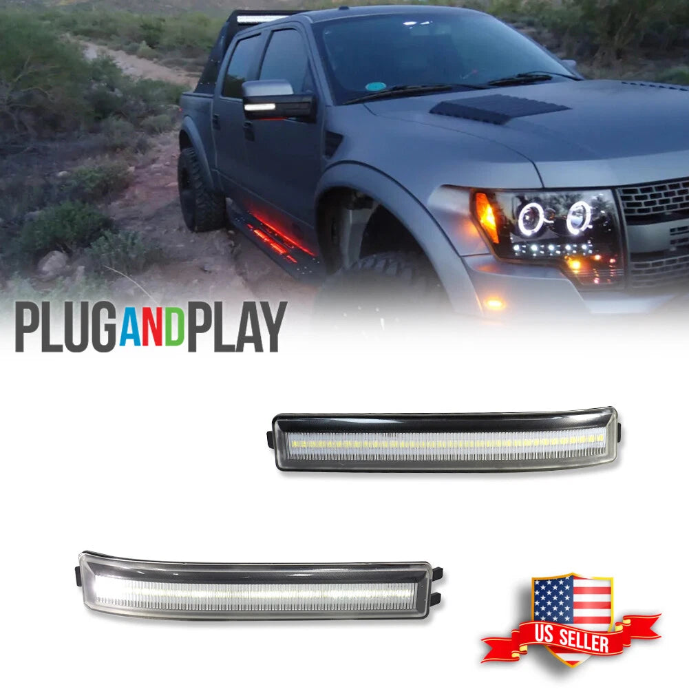 White LED Side Mirror Turn Signal Light for Ford F150 (2009–2014)