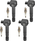 Set of 4 Ignition Coils & Spark Plugs for Honda Civic 1.7L (2001–2005)