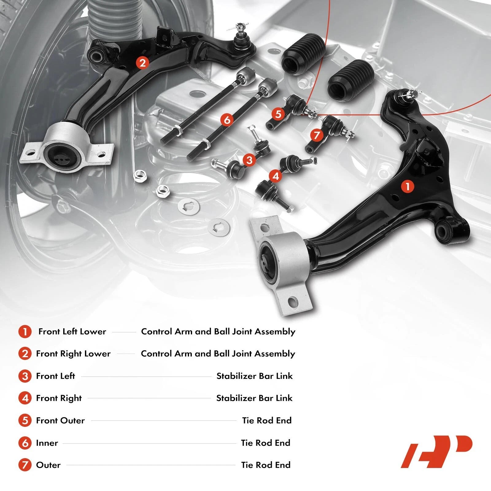 10x Front Upper Control Arm Ball Joint Sway Bar Link for Infiniti I35 (2002–2004)