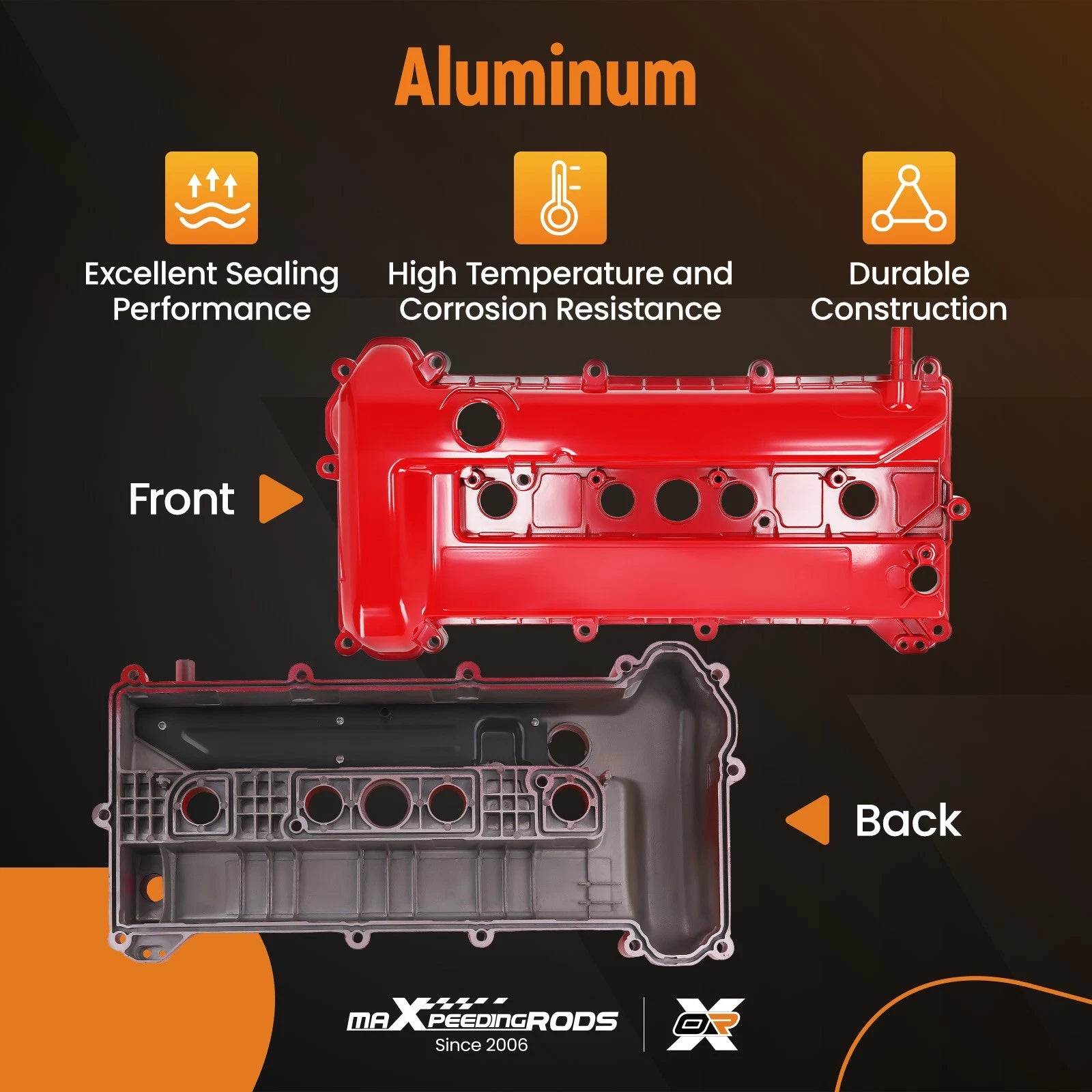 Aluminum Red Valve Cover for Ford Escape Focus Transit Connect Mariner (2001–2012)