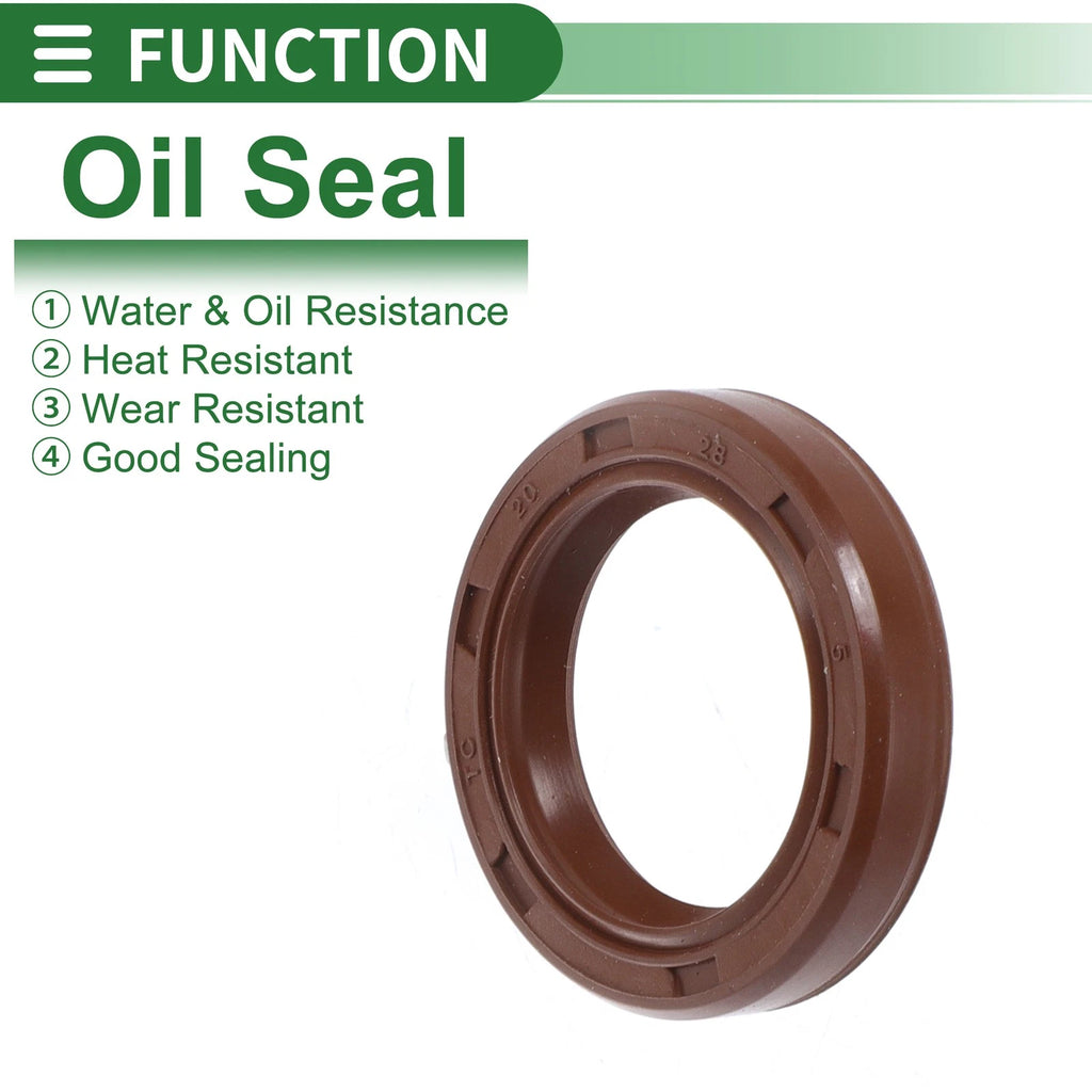 Set of 5 Oil Seal Rotary Shaft Seal FKM Rubber 20x28x5mm
