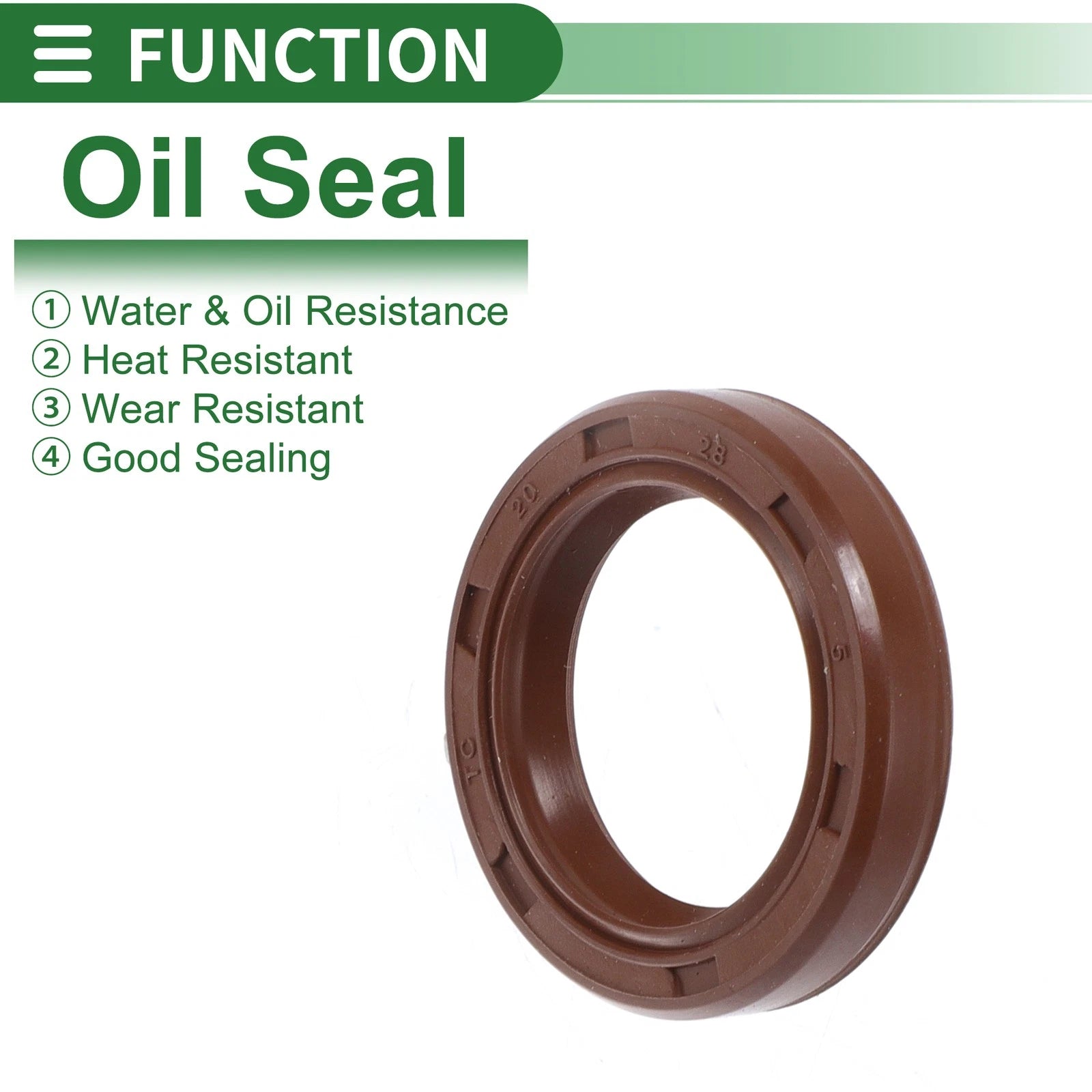 Set of 5 Oil Seal Rotary Shaft Seal FKM Rubber 20x28x5mm