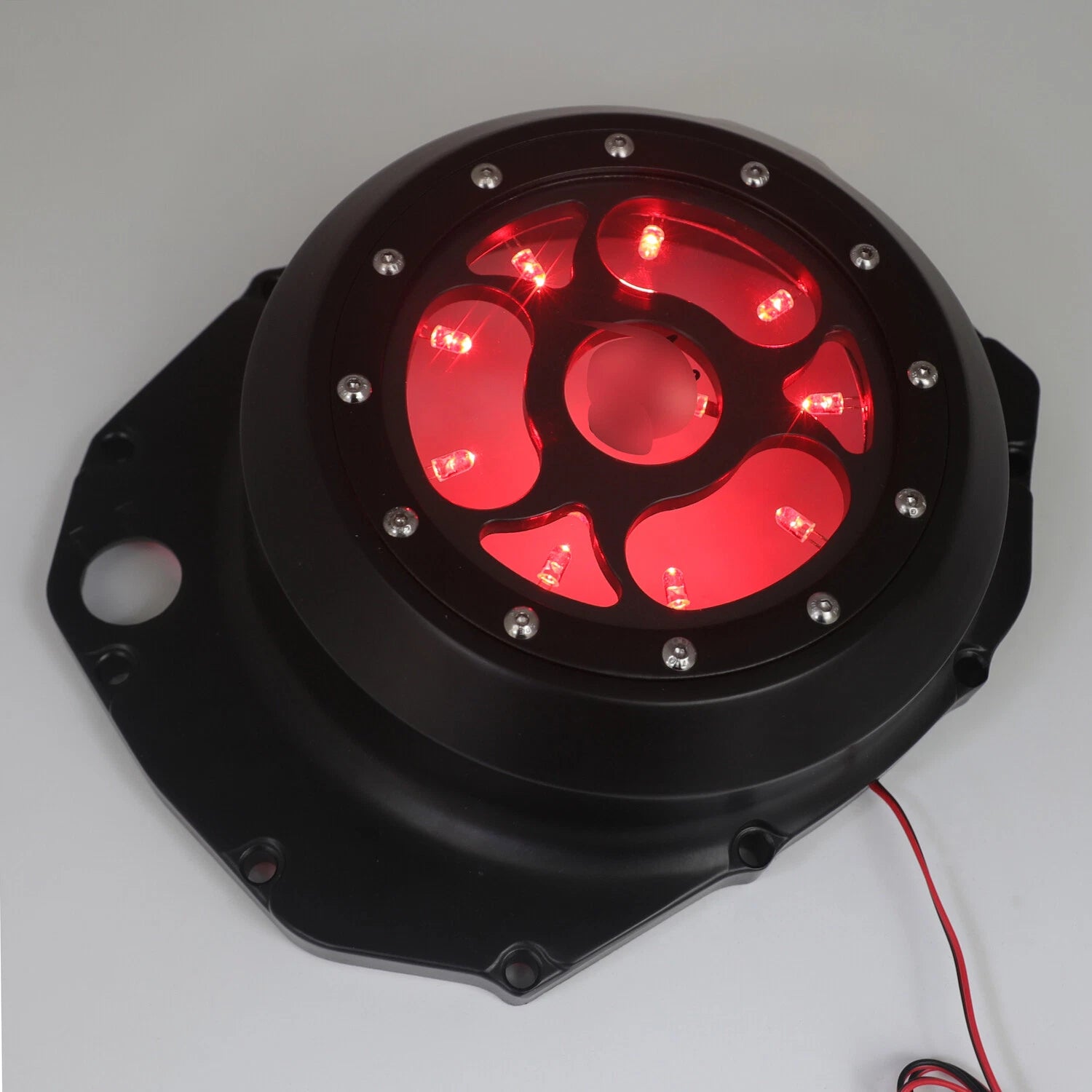 Black w/ Red LED Engine Clutch Cover for Suzuki GSXR1300 Hayabusa (1999–2020)