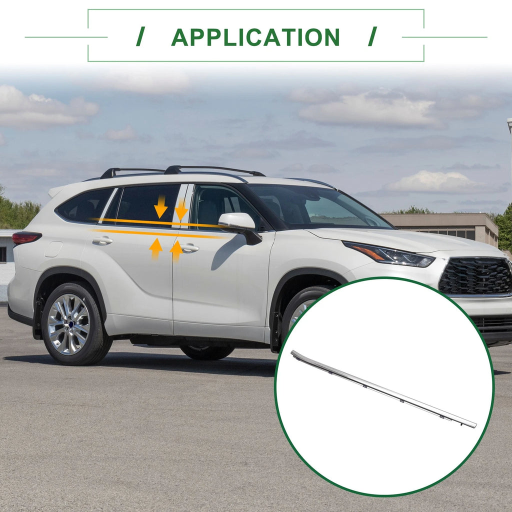 Set of 4 Weatherstrip Window Seal No.757200E080 for Toyota Highlander (2015–2020)