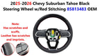 Steering Wheel for Chevy Suburban Tahoe (2025–2026) 85813483, Black, Red Stitching