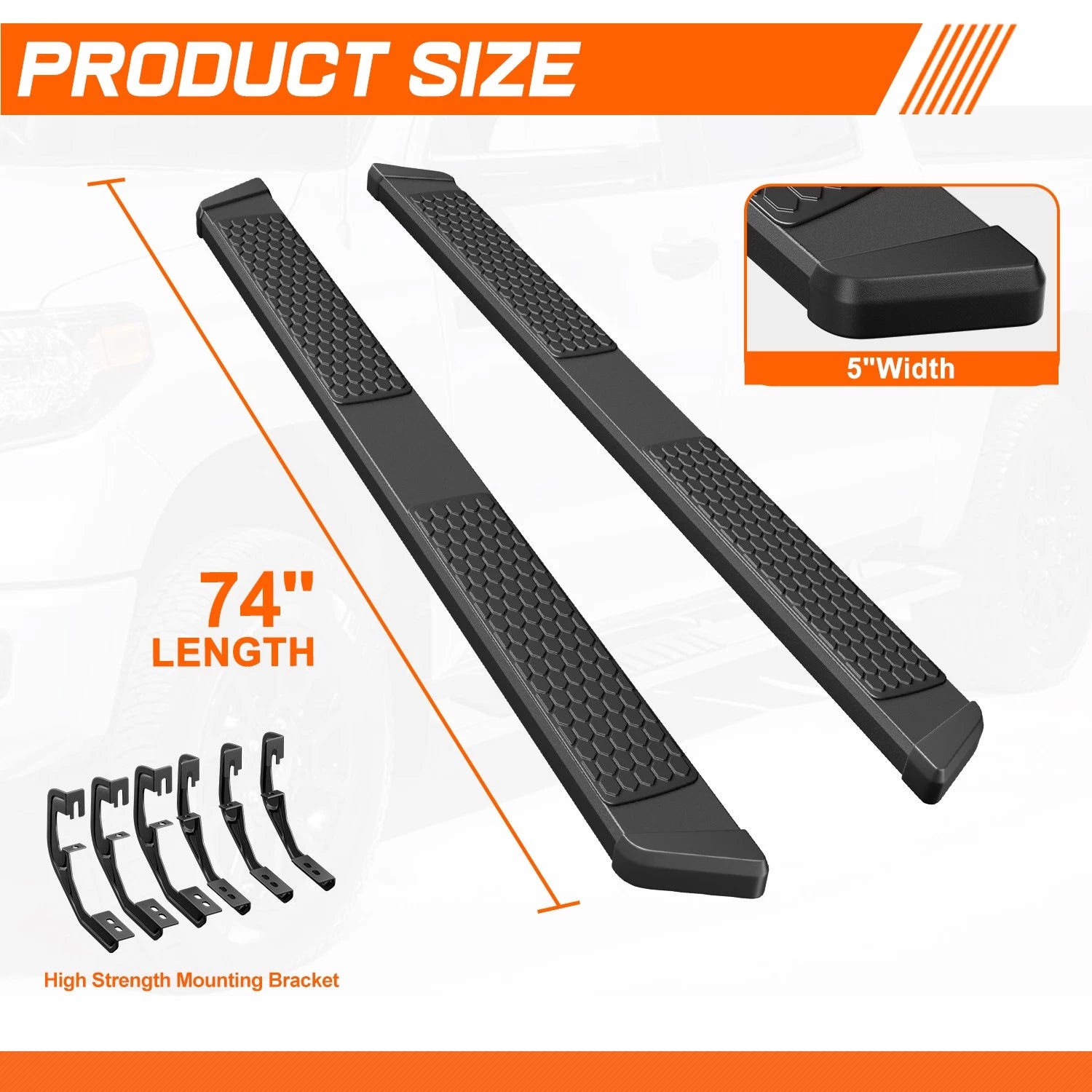 Set of 2 Honeycomb Step Pad Running Boards for Silverado/Sierra (2007–2019)