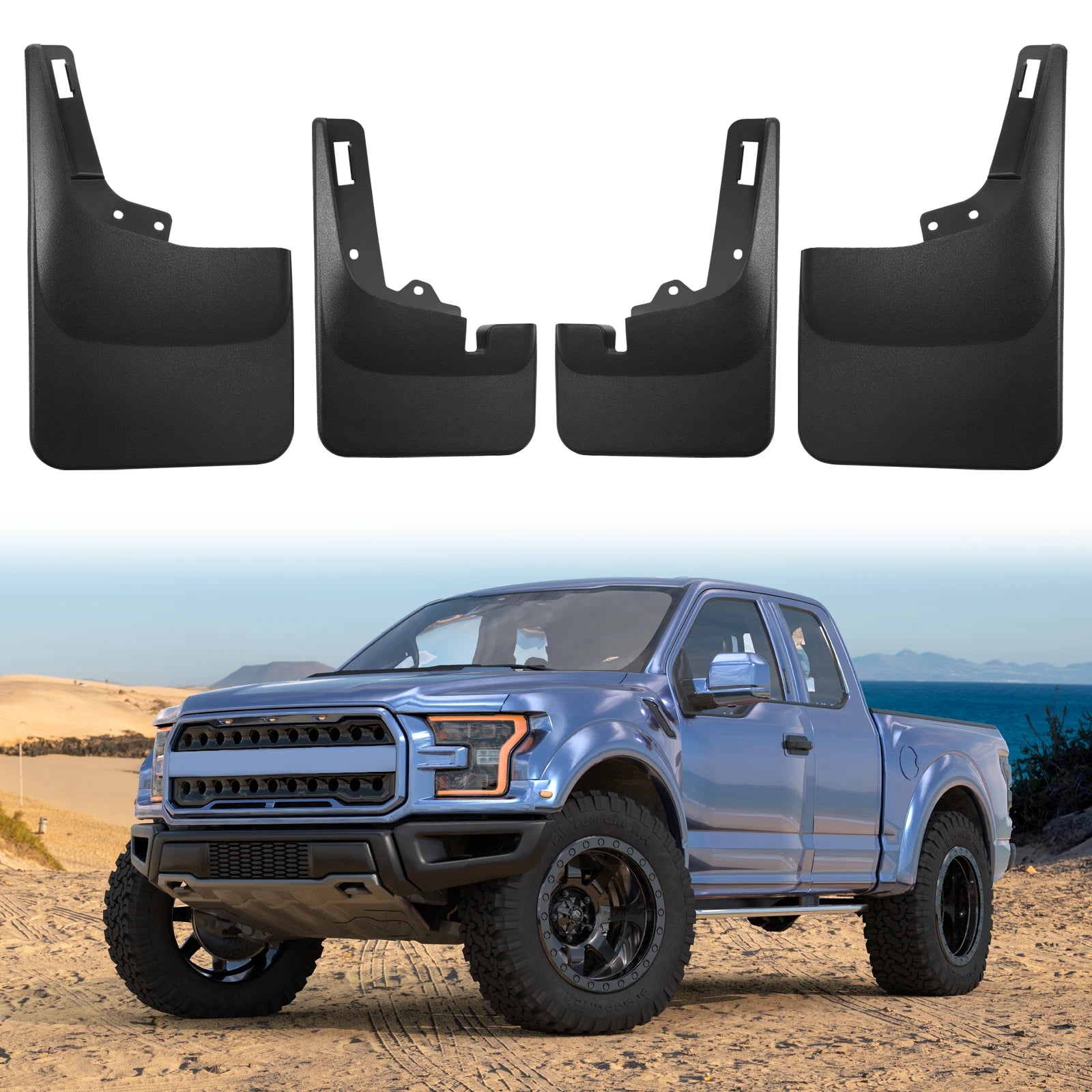 Set of 4 Splash Guards Mud Flaps for Ford F-150 (2021–2023)