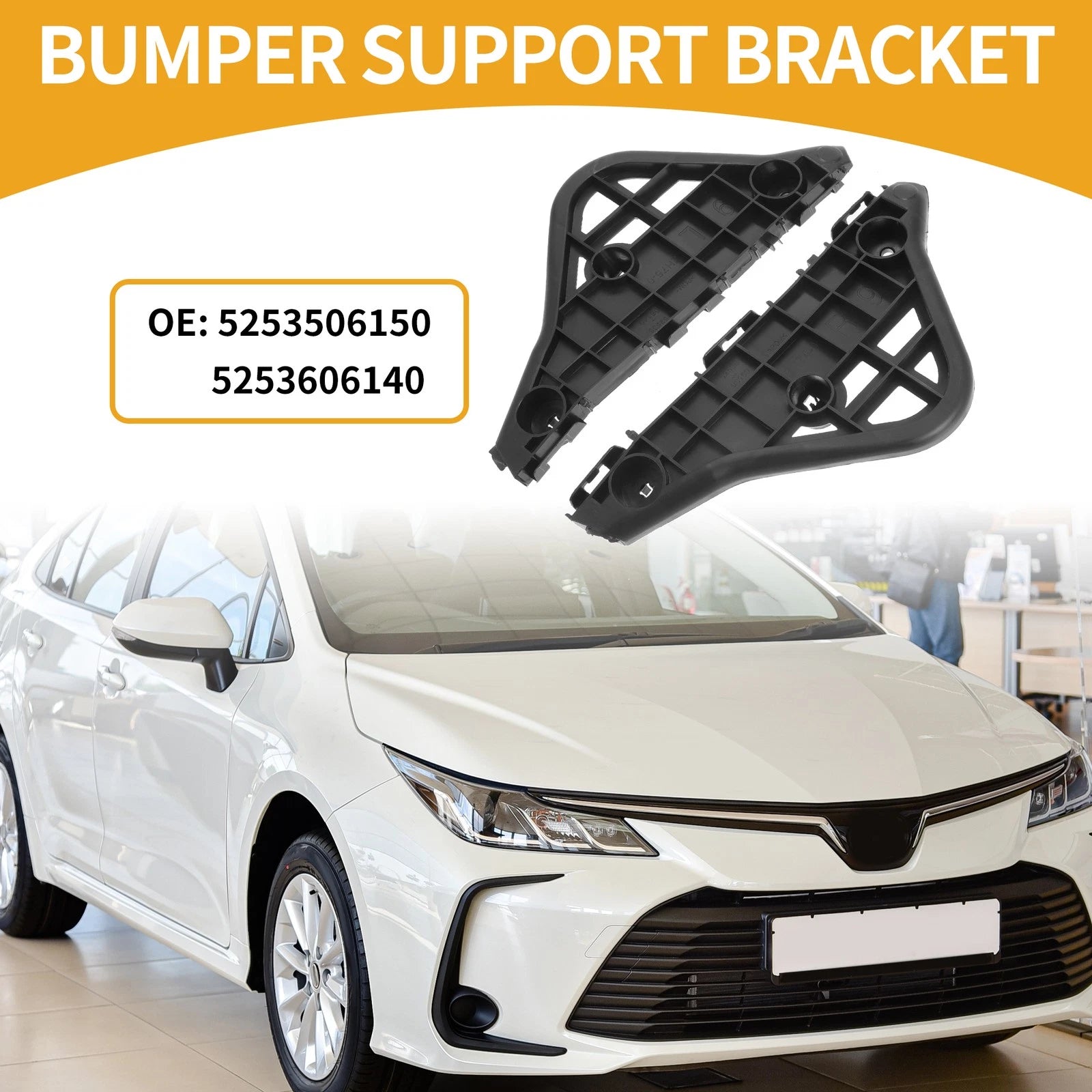 Set of 2 LH RH Front Bumper Support Brackets for Toyota Camry Aurion (2012–2014)