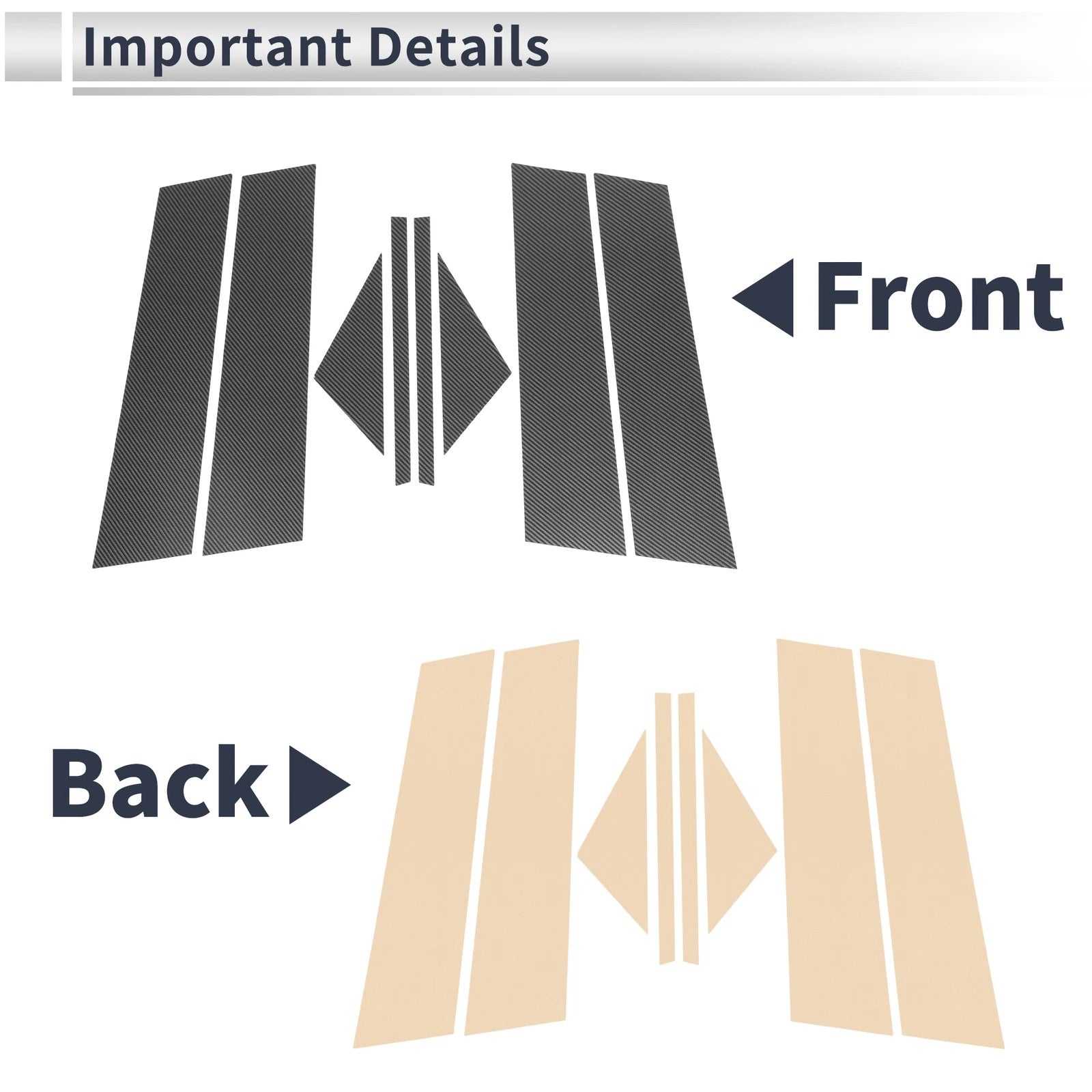 8 Pcs Door Pillar Window Trim for Mazda 3 Axela (2020–2024) Carbon Fiber