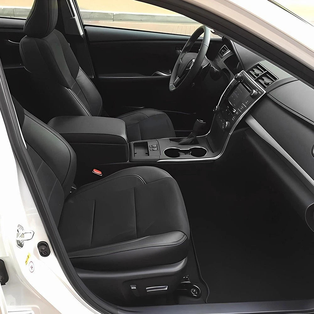 Center Armrest Console Lid Cover Trim Leather Black for Toyota Camry (2012–2017)
