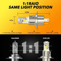 2X H4 9003 LED Headlight Kit for Combo (6500K White)