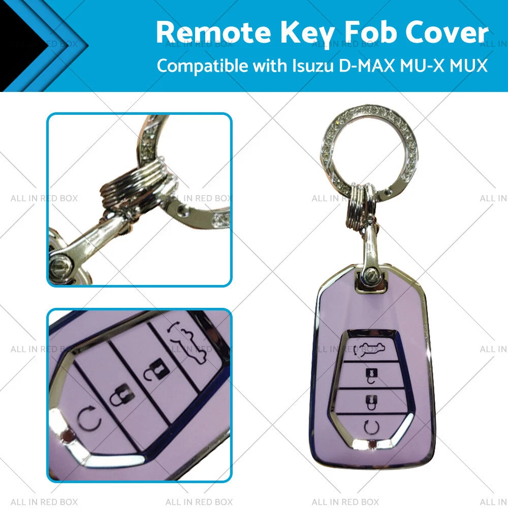 TPU Key Fob Cover for Isuzu D-MAX MU-X MUX (4 Button) (Purple)