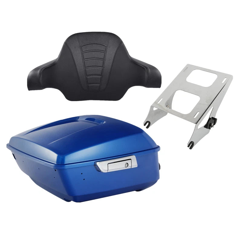 Trunk Backrest Mount Rack for Harley Electra Glide (2014–2026) Electric Blue