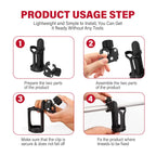 Universal 360° Beverage Cup Holder for Wheelchair Walker Rollator Bike