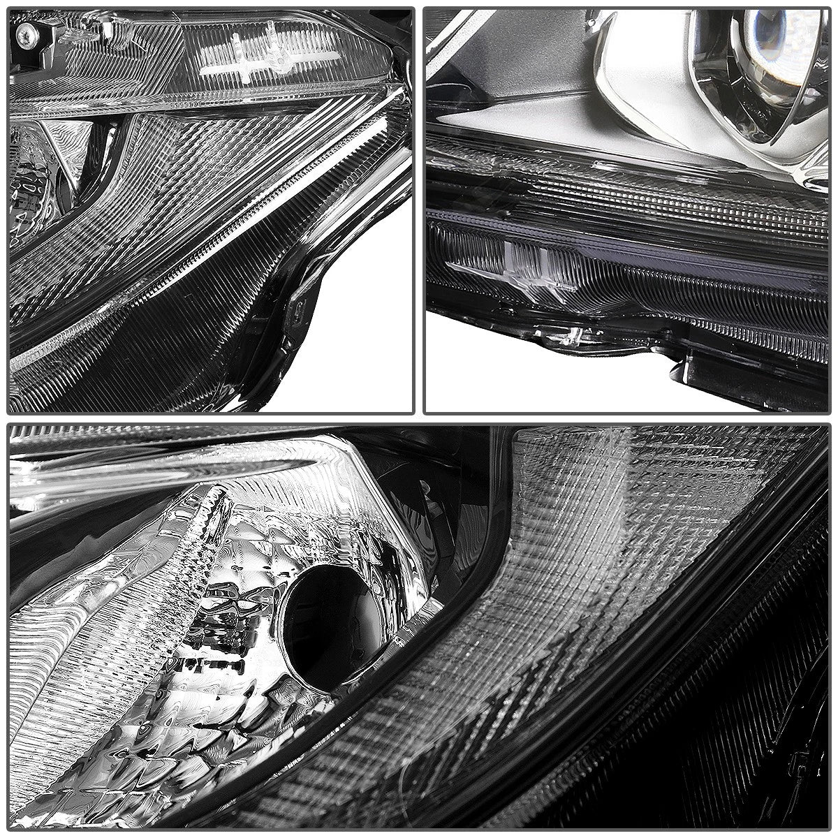 LED Tube Projector Headlight Lamp for Honda Civic (2016–2020) - Driver Side, Chrome