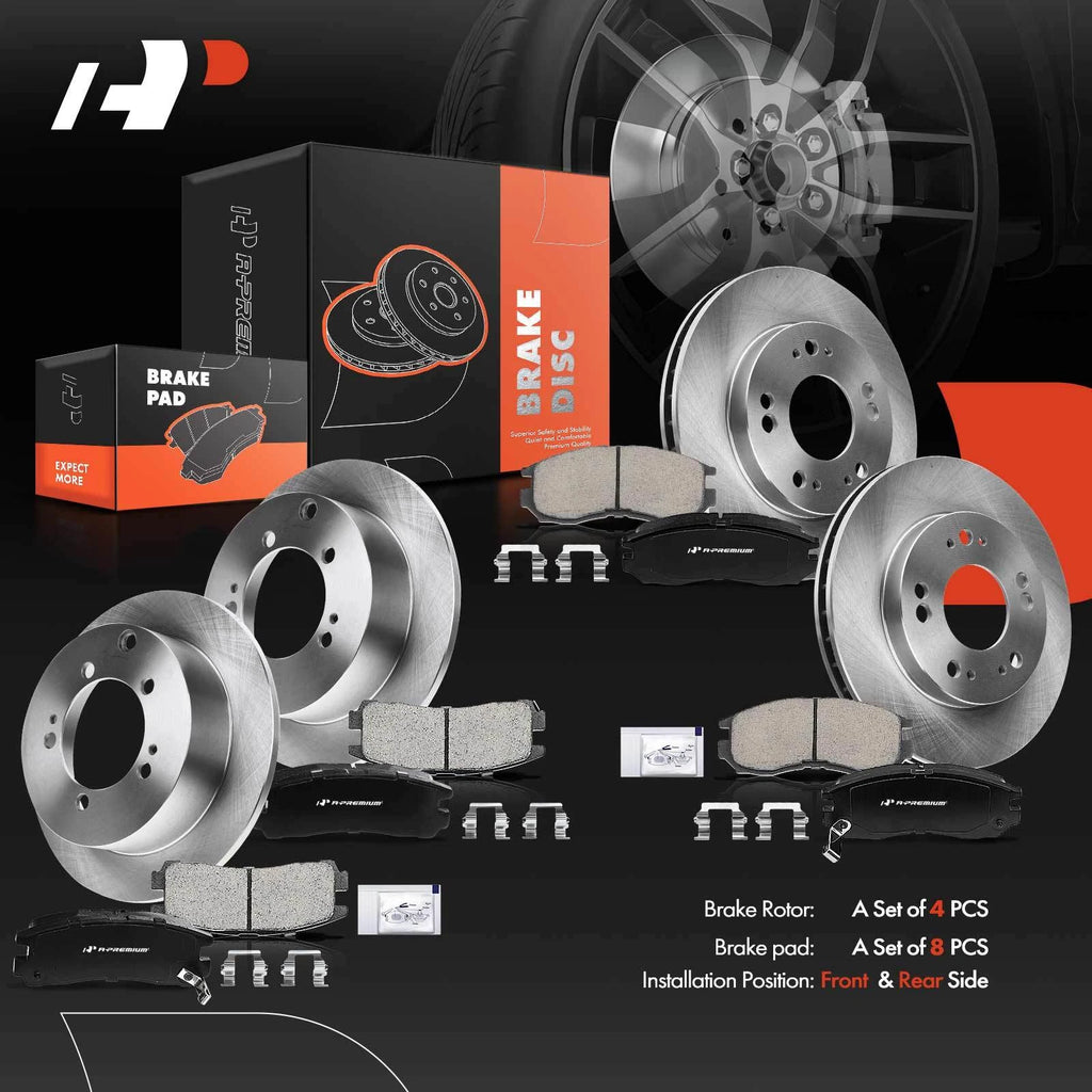 Front & Rear Disc Brake Rotor & Ceramic Pad for Mitsubishi Eclipse (2000-2005)