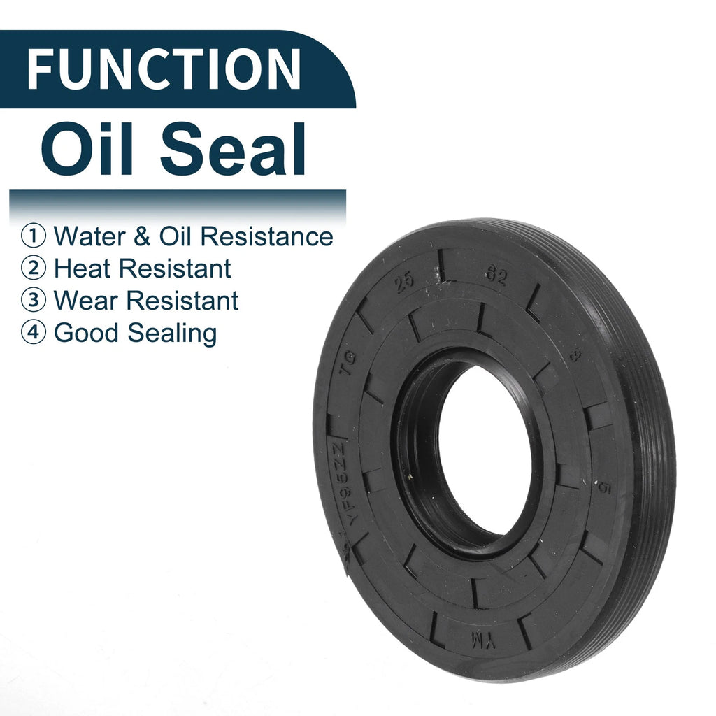 Set of 5 Oil Seal Rotary Shaft Seal NBR Rubber 25x62x8mm